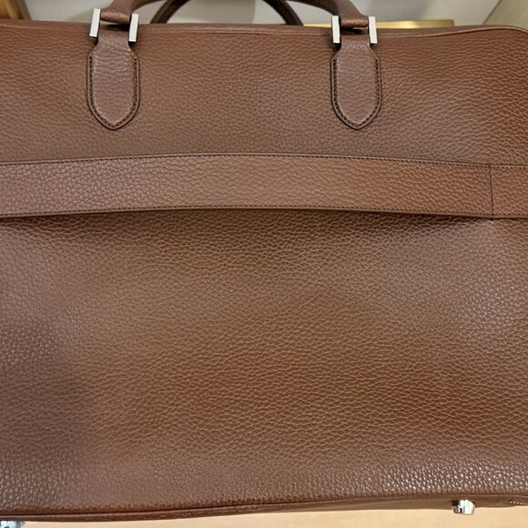 Aspinal London 48 Hour Mount Street Duffle Weekender Brown Leather Travel Bag - Picture 4 of 8